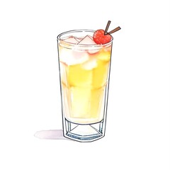 Watercolor ice tea isolated, generative ai