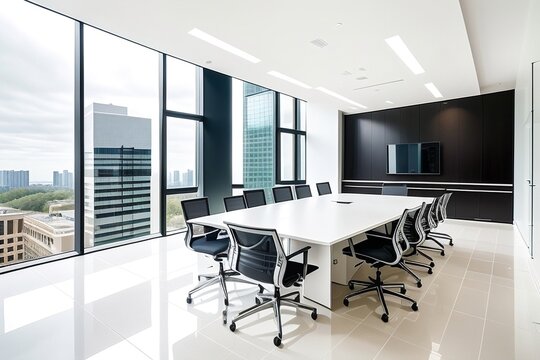 Business office interior, generative ai