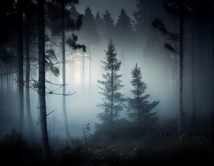 Eerie Shadows in the Forest
