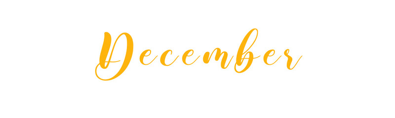 Obraz premium December letter calligraphy banner with gold color