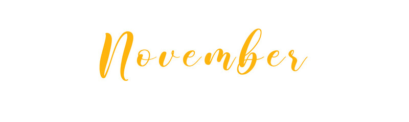 Fototapeta premium November letter calligraphy banner with gold color