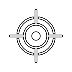 Focus, target, aim outline icon. Line art vector.