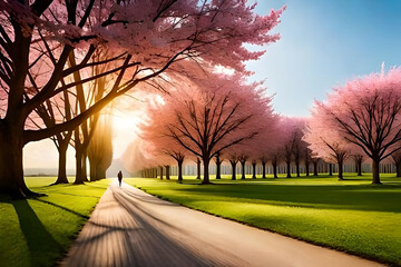 sunrise in the park. AI Generated