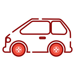 Isolated car icon Colored outline Vector