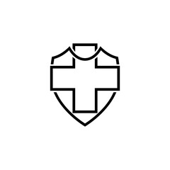 Health shield icon isolated on transparent background