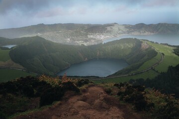 View of Sete Cidades in Sao Miguel, the Azores