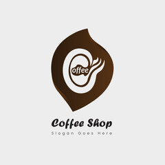 coffee cup logo or coffee logo template with abstract shapes