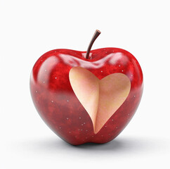 Apple with cut out heart shaped