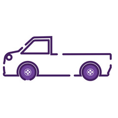 Naklejka premium Isolated pick up truck icon Colored outline Vector