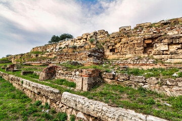Fototapeta na wymiar Ruins in the archaeological site of Eleusis, Attica, Greece