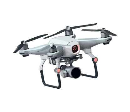 Flying camera drones hovering for surveillance