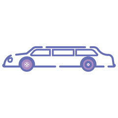 Isolated limousine icon Colored outline Vector