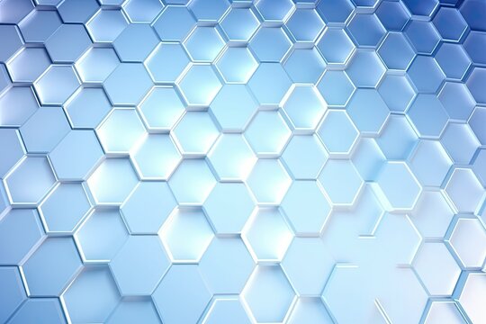 Hexagonal abstract backdrop. Design of poloidal technology. upcoming digital minimalism. Generative AI