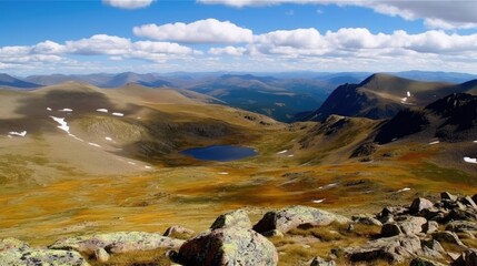 Beautiful landscape of the high-altitude plateau, Generative AI