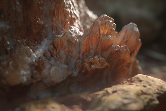 A close-up of a unique or interesting natural formation, such as a rock formation or geode, Generative AI