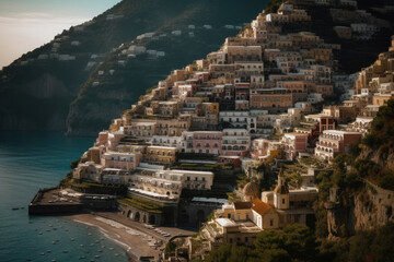 Obraz premium Positano as landscape view created with Generative AI technology