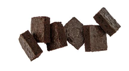 brownie isolate on white background. Selective focus. Food.