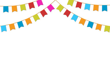 Colorful ribbons and bow illustration, decoration design, transparent background 
