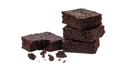 brownie isolate on white background. Selective focus. Food.