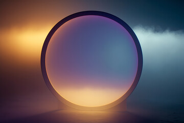 Abstract Circular Glass Panel Frame Background - Generative AI