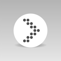 Triangular Dot arrow vector icon direction cursor. Round sign