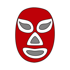 Mexican wrestling mask lucha libre or luchador mask, doodle style vector