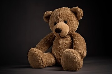 Lonely Brown Teddy Bear - Isolated Toy Looking for a Friend. Generative AI