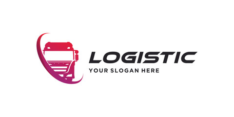 Logistic logo design vector llustration unique concept Premium Vector