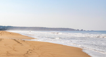 Extremely huge big surfer waves beach La Punta Zicatela Mexico.