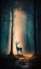 Enchanted Forest: Majestic Deer in the Woods