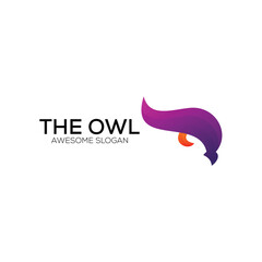owl head logo design gradient colorful