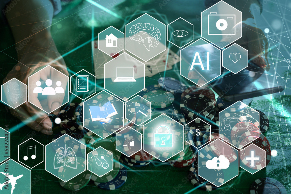 Aufkleber ai, artificial intelligence, machine learning, neural networks and modern technologies concepts. iot