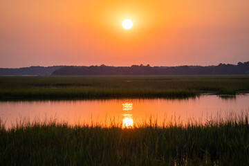 Fototapeta na wymiar South Carolina Marsh Sunset