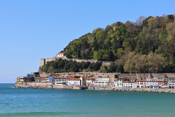 Panorama Bucht La Concha von Donostia-San Sebastian, Baskenland