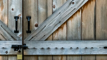 Textured Symmetric Design of a Wooden Shed Door