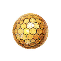 3d gold shape sphere with grid. Metal simple figure for your design on isolated background. 3d rendering illustration..