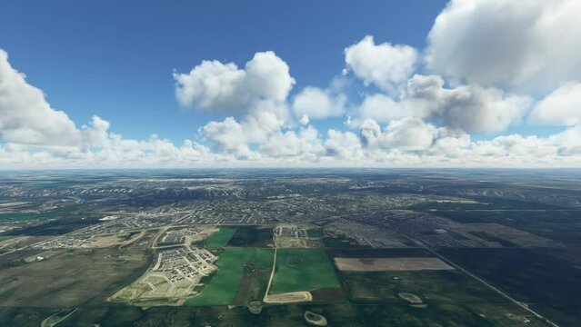 Daytime Frontal Aerial Shot of Lethbridge; Alberta. Canada