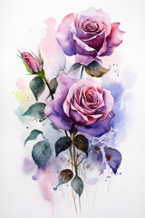 watercolor painting of a bouquet of flowers ai generative