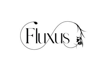floral art fluxus wordmark logo design 