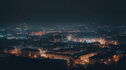 Cityscape at night of a lesser known city