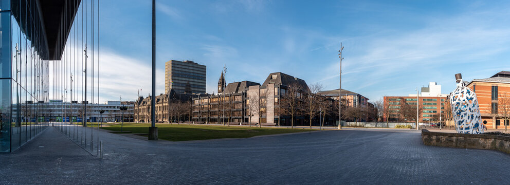 Car parking in front of Middlesbrough City center UK