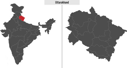 map of Uttarakhand state of India