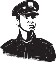 Policeman, Policeman head, Vector illustration, SVG