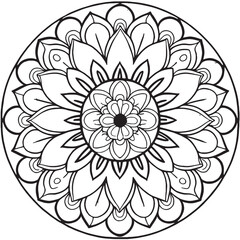 Black and White mandala for coloring book