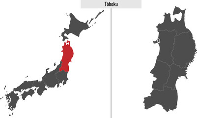 map of Tohoku region of Japan