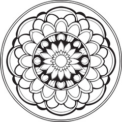 Black and White mandala for coloring book