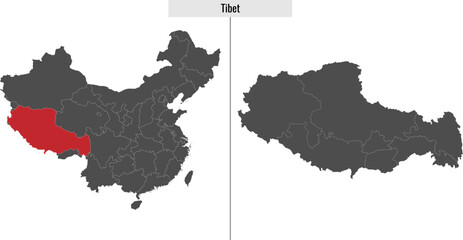 map of Tibet province of China