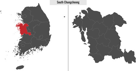 map of South Chungcheong state of South Korea
