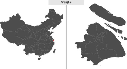 map of Shanghai province of China