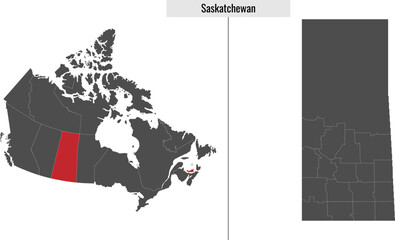 map of Saskatchewan province of Canada